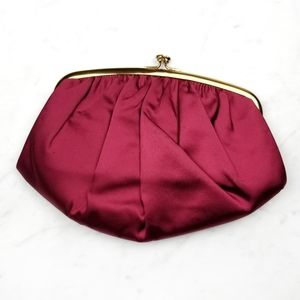 50's VINTAGE Morris Moskowitz Red Satin Clutch